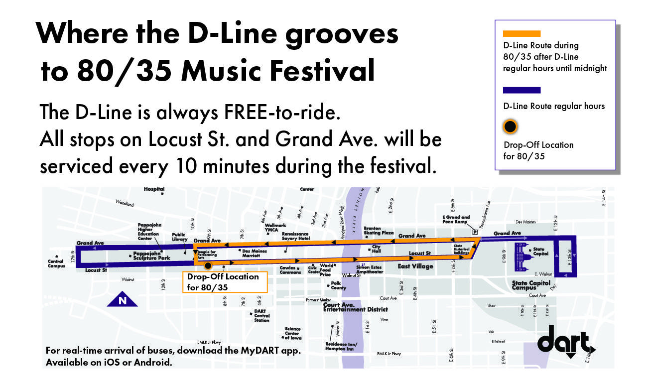 map of the d-line during the festival
